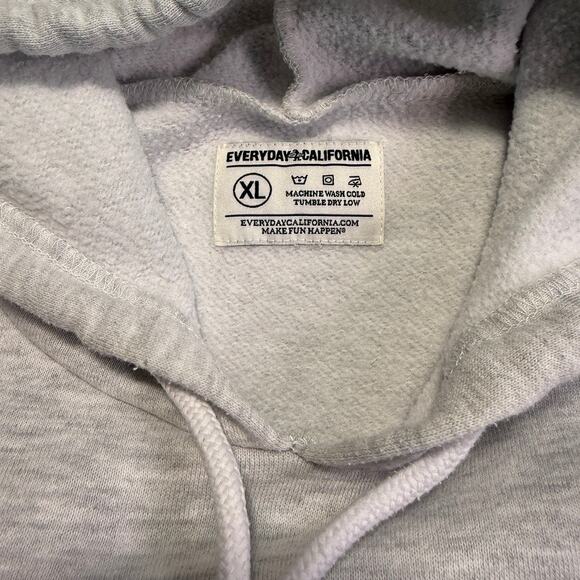Everyday California Surf Bear Gray Hoodie Men’s XL Fleece Pullover - Picture 3 of 9